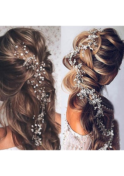 El Yapımı Uzun Gelin Taç Boncuklu Saç Bandı Düğün Saç Aksesuarları Başlık Zinciri (Yurt Dışından) fiyatları