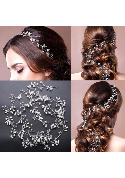 El Yapımı Uzun Gelin Taç Boncuklu Saç Bandı Düğün Saç Aksesuarları Başlık Zinciri (Yurt Dışından) fırsatları
