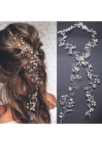 El Yapımı Uzun Gelin Taç Boncuklu Saç Bandı Düğün Saç Aksesuarları Başlık Zinciri (Yurt Dışından) indirimleri