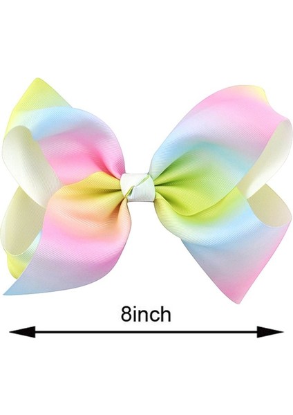 Çok Renkli Stil Hafif Gökkuşağı Parlak Gökküşağı Saç Kurdele Kızlar Için Büyük Tümseklı Tokalı Kemerli Fiş (Yurt Dışından)