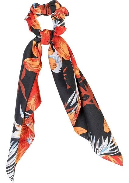 No.7 Boyutu Kadınlar Için Ponytail Eşarp Elastik Saç Tokası Hair Bow Bağları Scrunchies Saç Bantları Çiçek Baskılı Kurdele Saç Bandı (Yurt Dışından)