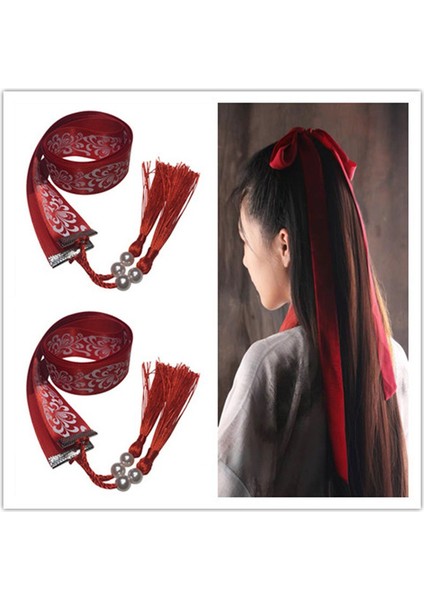 Mavi Stil Çin Eski Tarz Nakışlı Saç Bandı Hanfu Saç Kurdelesi Şifon Saç Tokası Geleneksel Saç Aksesuarları Bağlama (Yurt Dışından) fiyatları