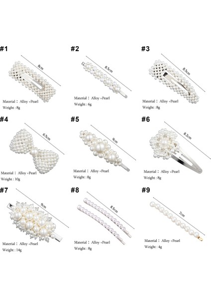#9/1 Adet Tatlı Sıcak Kore Tasarımı Inci Toka Takı Aksesuarları Inci Saç Tokası - (Yurt Dışından) modelleri