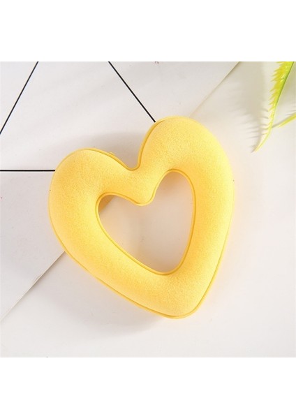Sarı Stil 1 Adet Saç Donut Topuzu Kalp Şekilli Sihirli Sünger Saç Stil Aracı Saç Tokaları Saç Aksesuarları (Yurt Dışından)