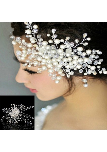 Kadınlar Için Inci Taşlar Düğün Saç Taranması Kristal Saç Takı Gelin Tacı Saç Aksesuarları (Yurt Dışından)