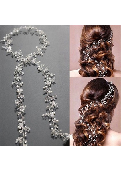 35CM Gelin Başlık El Yapımı Inci Taç Düğün Saç Aksesuarları (Yurt Dışından) fiyatları