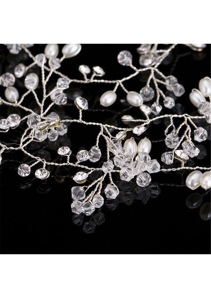 35CM Gelin Başlık El Yapımı Inci Taç Düğün Saç Aksesuarları (Yurt Dışından) fırsatları