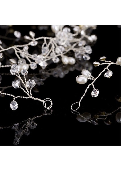 35CM Gelin Başlık El Yapımı Inci Taç Düğün Saç Aksesuarları (Yurt Dışından) indirimleri