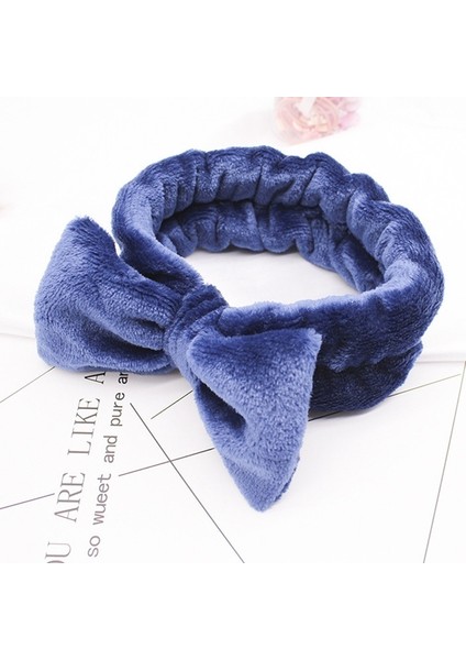 Mavi Stil Yumuşak Koral Polar Saç Kurdelesi Çapraz Başbandı - Yüz Yıkama Makyaj Bayan Banyo Maske Kozmetik (Yurt Dışından)