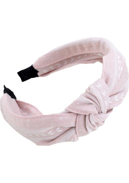 Pembe Tarzı Kadın Moda Yapraklar Geniş Bant Döner Saç Bandı Yay Düğüm Çapraz Başbandı Türban Bağlama Saç Aksesuarları (Yurt Dışından)