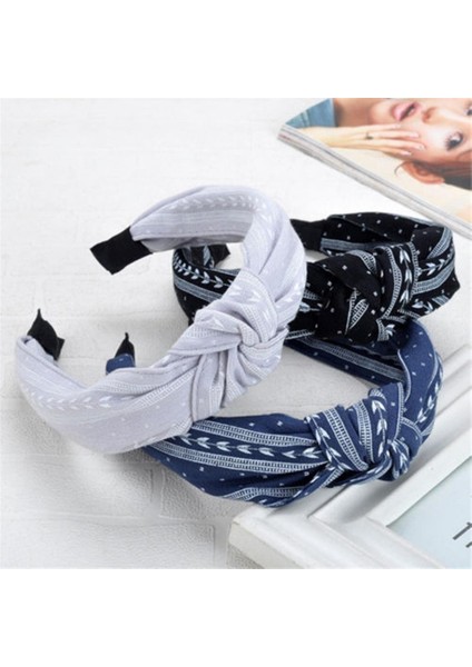 Pembe Tarzı Kadın Moda Yapraklar Geniş Bant Döner Saç Bandı Yay Düğüm Çapraz Başbandı Türban Bağlama Saç Aksesuarları (Yurt Dışından) modelleri