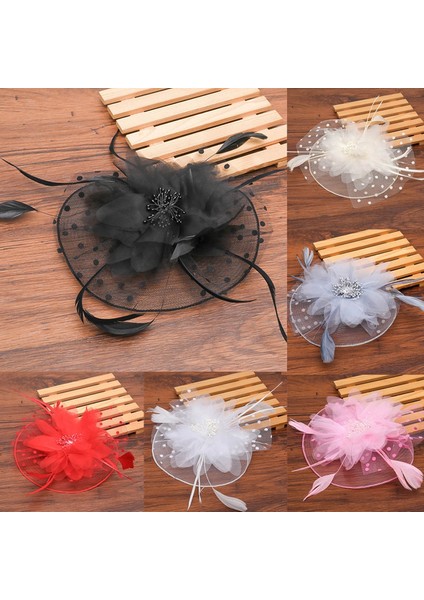 No.7 Boyutu Kadınlar Için Şapkalar Şapka Kadın Çiçek File Kurdele Tüy Şapka Başlık Veya Klips Kokteyl Çay Partisi Kafa Aksesuarı (Yurt Dışından) fiyatları