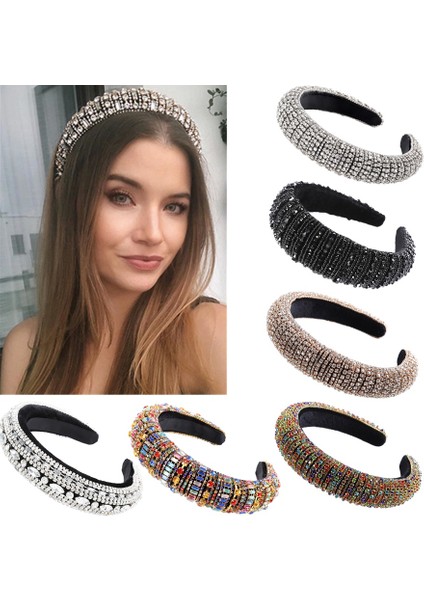 19 (4cm Genişlik) Barok Kadınlar Parıltılı Dolgulu Taşlı Taçlar Taç Tam Kristal Lüks Saç Bantları Taç Geniş Başlık Saç Aksesuarları Takı - E-Ticaret Başlığı (Yurt Dışından)