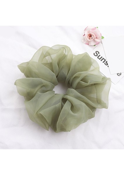 Açık Mor Tarzı Oversize Boy Organze Saç Halkası Şifon Toka Elastik Lastik Saç Lastikleri (Yurt Dışından) modelleri