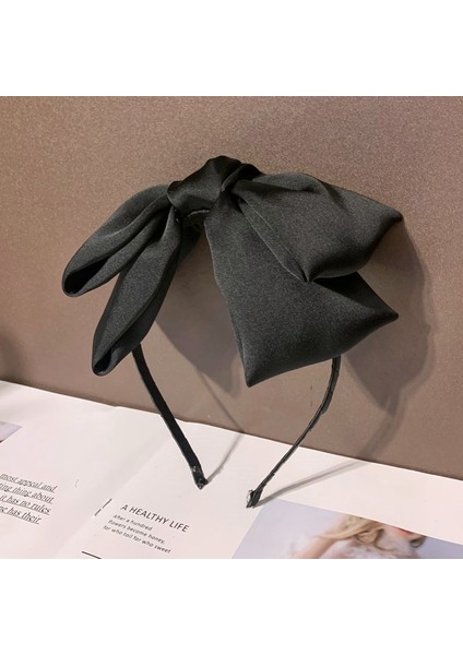Siyah Stil Kadınlar Büyük Fiyonklu Saç Bandı Bow Knotlu Merkez Kadın Saç Aksesuarları Baş Bandı (Yurt Dışından)