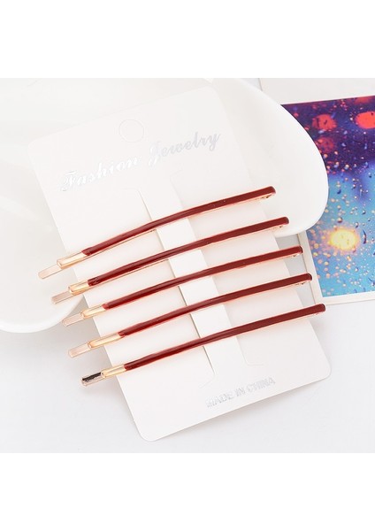 Kahve Stili 5 Adet Metal Altın Kaplama Parlak Damlalı Yağ Saç Aksesuarları Bobby Kızın Toka Klipsi Barrette, Mavi (Yurt Dışından) modelleri