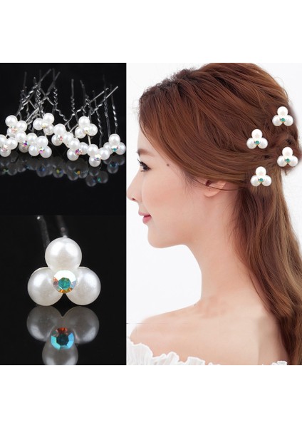 No.2 Boyutu Doğal Reçine Çiçekli Düğün Saç Tokaları - Gelin Saçı Tokaları (Yurt Dışından)