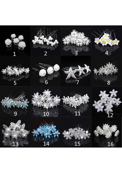 No.2 Boyutu Doğal Reçine Çiçekli Düğün Saç Tokaları - Gelin Saçı Tokaları (Yurt Dışından) modelleri