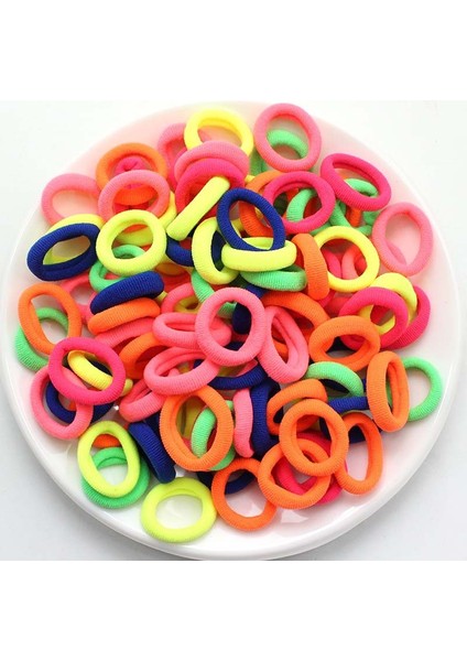 Floresan Kızlar Saç Aksesuarları Lastik Bantlar Şeker Renkler Ponpon Tokası Esnek Saç Bantları Başlık (Yurt Dışından)