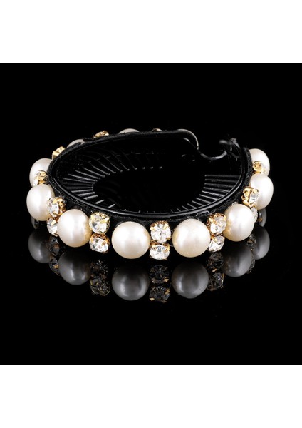 Gri Moda Taşlı Inci Saç Tokaları Kadın Kızlar Kuş Yuvası Toka Başlık Inci At Kuyruğu Tutucu Saç Aksesuarları (Yurt Dışından) modelleri