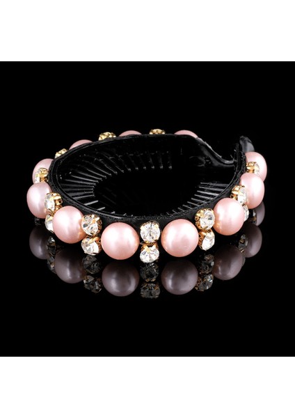 Gri Moda Taşlı Inci Saç Tokaları Kadın Kızlar Kuş Yuvası Toka Başlık Inci At Kuyruğu Tutucu Saç Aksesuarları (Yurt Dışından) fırsatları