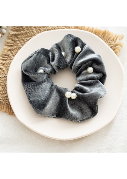 Koyu Mor Tarzı Zarif Kadife Tokalar Elastik Saç Bantları Inci Toka Moda Saç Bandı Kadın Kız Kuyruk Tutucu Saç Aksesuarları (Yurt Dışından) indirimleri