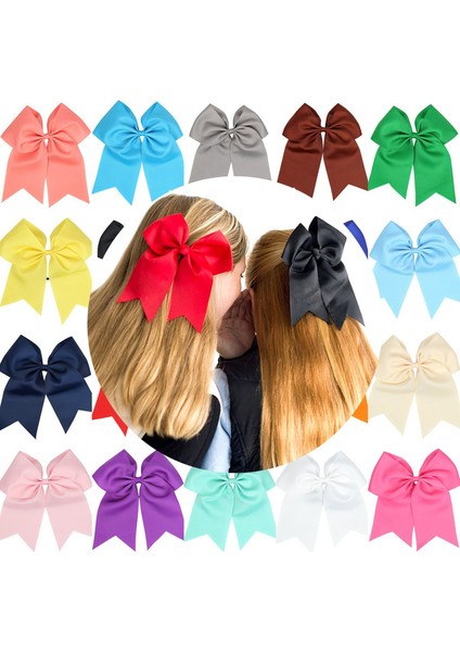 No.15 Boyutu 8 Moda Kızlar Kauçuk Elastik Saç Bandı Büyük Grosgrain Kurdele Tezahürat Yayı (Yurt Dışından) fiyatları