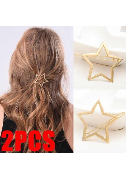 Altın ve Gümüş Tarzı Altın Gümüş Saç Dairesi Şekilli Kızlar Beş Köşeli Yıldız Saç Aksesuarları Metal Geometri Kızlar Kaplama Metal Kadın Tokalar Tutucu Yıldız Şekilli Minimalist Klips (Yurt Dışından)