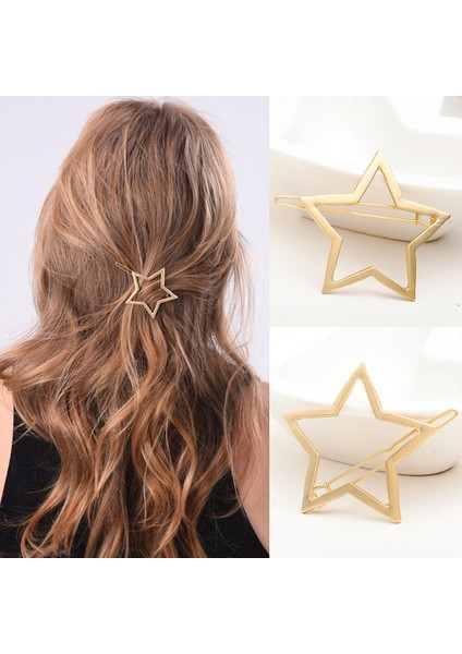 Altın ve Gümüş Tarzı Altın Gümüş Saç Dairesi Şekilli Kızlar Beş Köşeli Yıldız Saç Aksesuarları Metal Geometri Kızlar Kaplama Metal Kadın Tokalar Tutucu Yıldız Şekilli Minimalist Klips (Yurt Dışından) modelleri