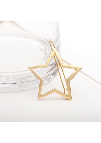 Altın ve Gümüş Tarzı Altın Gümüş Saç Dairesi Şekilli Kızlar Beş Köşeli Yıldız Saç Aksesuarları Metal Geometri Kızlar Kaplama Metal Kadın Tokalar Tutucu Yıldız Şekilli Minimalist Klips (Yurt Dışından) fırsatları