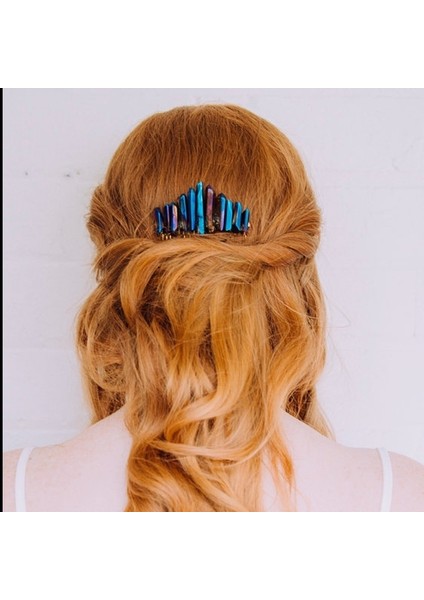 Siyah Stil Altın Kaplama Tarak Düğün Için Melek Aura Kuvars Kristal Saç Tarak Gelin Tacı Kuvars Kristal Saç Tarak - (Yurt Dışından) fırsatları