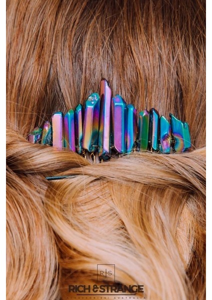 Siyah Stil Altın Kaplama Tarak Düğün Için Melek Aura Kuvars Kristal Saç Tarak Gelin Tacı Kuvars Kristal Saç Tarak - (Yurt Dışından) indirimleri