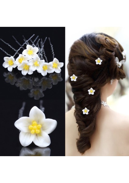 No.4 Boyutu Doğal Reçine Çiçekli Düğün Saç Tokaları - Gelin Saçı Tokaları (Yurt Dışından)