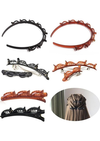 Siyah Stil Stil A Moda Sihirli Çift Katmanlı Toka Saç Örgü Baş Bandı Saç Tokası Saç Aksesuarları (Yurt Dışından) fiyatları