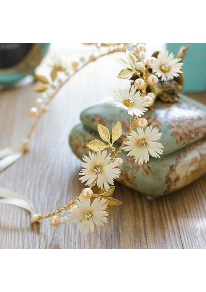 Beyaz Stil Kadın Kız Bohem Çiçek Taç Taç Düğün Parti Bayanlar Çelenk Tacı Saç Bandı (Yurt Dışından)