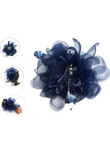 Donanma Tarzı Sıcak Avrupa ve Amerika Düğün Çiçeği Tüy Boncuk Korsaj Saç Tokası Fascinator Gelin Saç Aksesuarı Başlık Ga Sen Seç Amac: (Yurt Dışından)