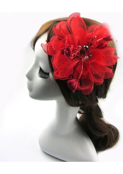 Donanma Tarzı Sıcak Avrupa ve Amerika Düğün Çiçeği Tüy Boncuk Korsaj Saç Tokası Fascinator Gelin Saç Aksesuarı Başlık Ga Sen Seç Amac: (Yurt Dışından) modelleri