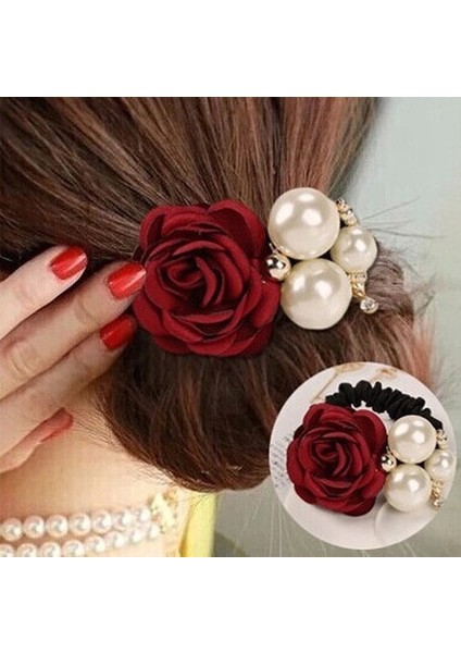 Pembe Tarzı Moda Inci Gül Çiçeği Saç Halkası, Kadın Saç Stil Elastik Saç Halkası, Saç Aksesuarları Wh#10 (Yurt Dışından) fiyatları