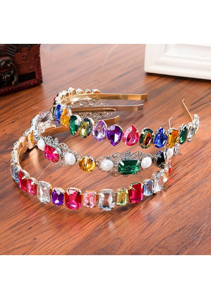 Ben Kadın Moda Parıltılı Taşlı Barok Taç Lüks Kristal Saç Bandı Saç Aksesuarları Mücevherler (Yurt Dışından) fiyatları