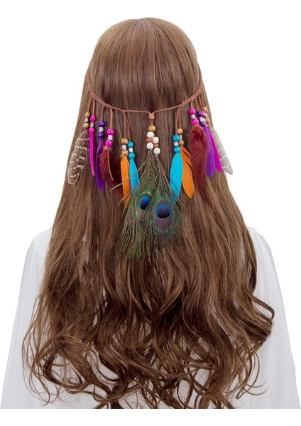 No.5 Boyutu Amerika Yerli Tavus Kuşu Tüyü Taç Festivali Püsküllü Tüy Başlık Başlık Vintage Bayanlar Parti Akşam Başı Takı (Yurt Dışından) fiyatları