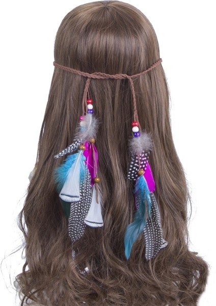 No.5 Boyutu Amerika Yerli Tavus Kuşu Tüyü Taç Festivali Püsküllü Tüy Başlık Başlık Vintage Bayanlar Parti Akşam Başı Takı (Yurt Dışından) indirimleri