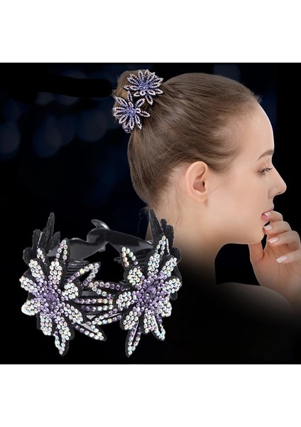 9 (L) Moda Taşlı Çiçek Saç Telleri Kadın Kristal Burulma Toka Rulo Kafa Bandı Kuş Yuvası Çiçek Toka Kuyruk Tutucu (Yurt Dışından) modelleri