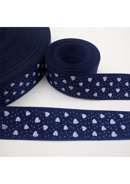 Donanma Tarzı 5 Yard 1'' Kalp Şekilli Baskılı Grosgrain Kurdele Saç Kurdelesi Mg (Yurt Dışından)