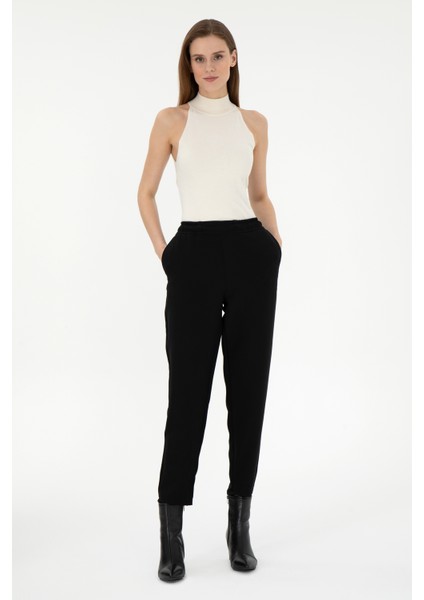 Kadın Siyah Pantolon (Kanvas-Chino) 50290902-Vr046