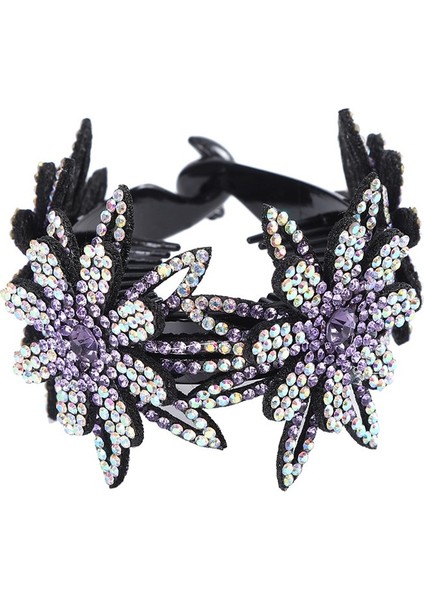 9 (L) Moda Taşlı Çiçek Saç Telleri Kadın Kristal Burulma Toka Rulo Kafa Bandı Kuş Yuvası Çiçek Toka Kuyruk Tutucu (Yurt Dışından) fırsatları