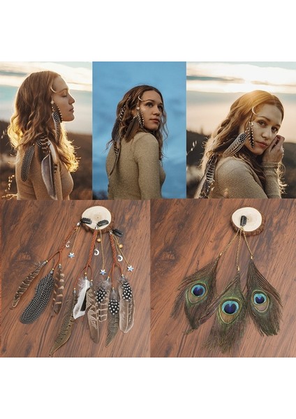 No.20 Boyutu Kadın Tüy Taç Tarak Toka Hindistan Boho Saç Bandı Başlık Bohem Fırfır Saç Aksesuarları Halk Saç Tokası (Yurt Dışından) fiyatları