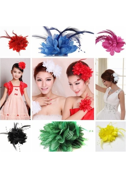 Beyaz Stil 1 Bilgisayar Çiçek Tüy Boncuk Korsaj Saç Tokaları Baş Aksesuarı Gelin Tacı Broş (Yurt Dışından) fiyatları