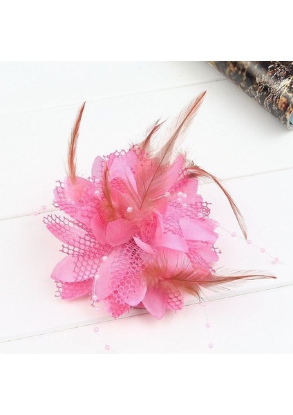 Beyaz Stil 1 Bilgisayar Çiçek Tüy Boncuk Korsaj Saç Tokaları Baş Aksesuarı Gelin Tacı Broş (Yurt Dışından) modelleri