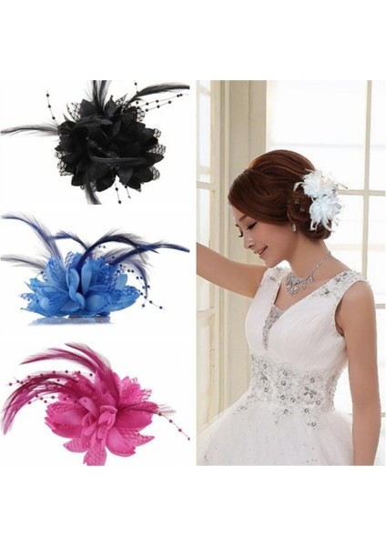 Beyaz Stil 1 Bilgisayar Çiçek Tüy Boncuk Korsaj Saç Tokaları Baş Aksesuarı Gelin Tacı Broş (Yurt Dışından) fırsatları