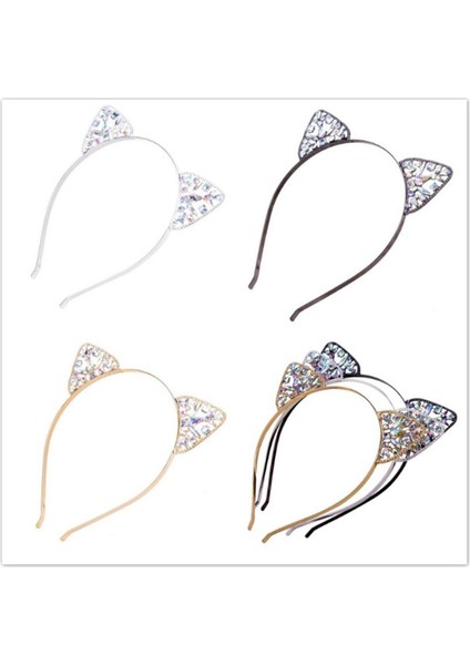 No.11 Boyutu Kadın Modası Taşlı Kedi Kulaklı Saç Bandı Kristal Metal Saç Aksesuarları (Yurt Dışından) fiyatları